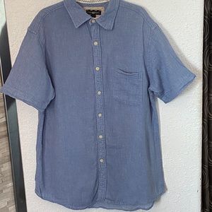 CLUB ROOM LINEN BLEND SHORT SLEEVES SHIRT SIZE LARGE